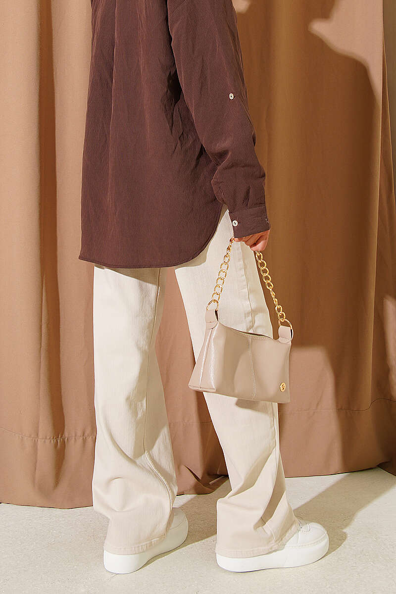 High-Waist Palazzo Trousers - Stone