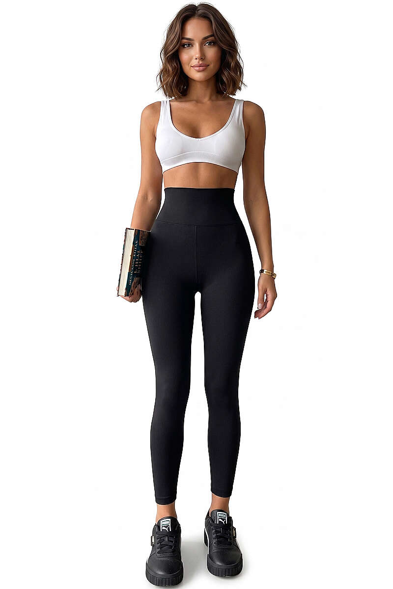 High-Waist Loycha Leggings - Black