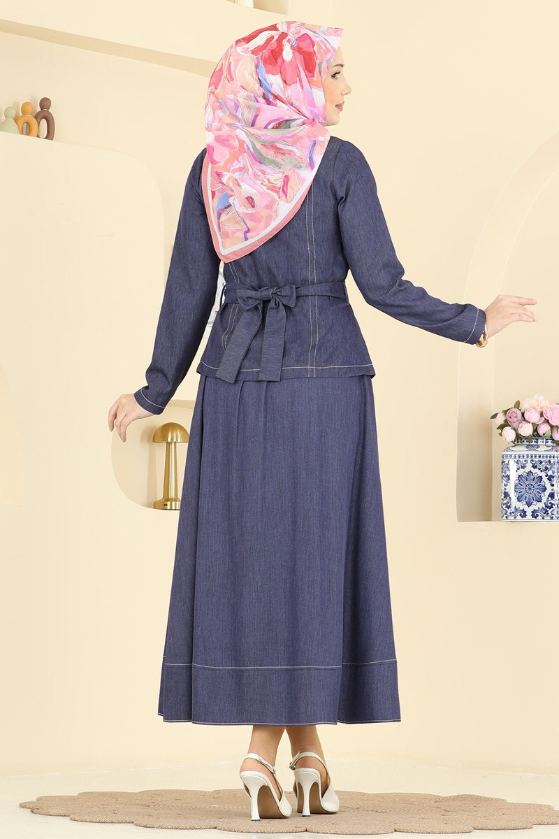Graceful Tencel Two-Piece Set - Dark Denim