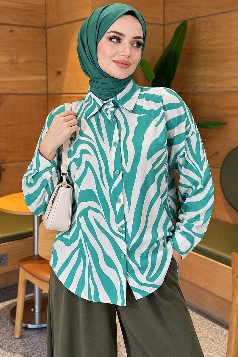 Zebra Print Shirt - Green