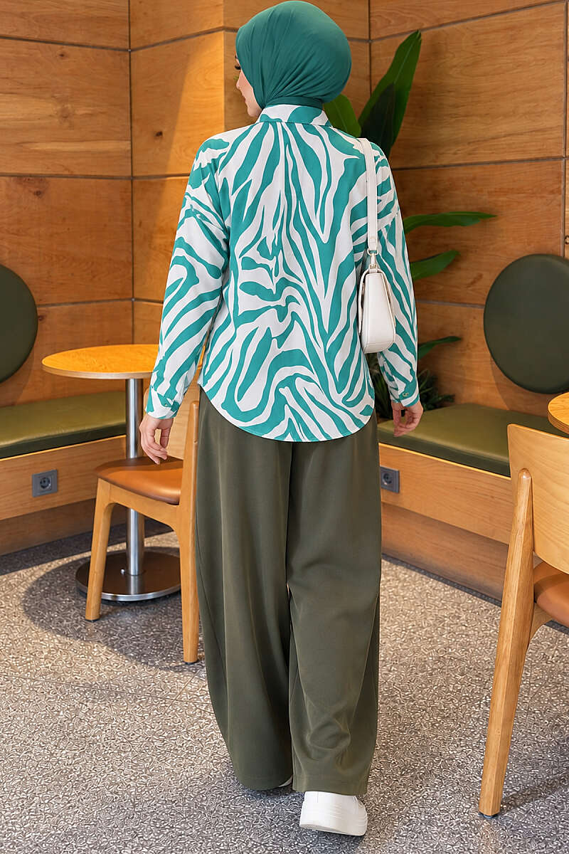 Zebra Print Shirt - Green
