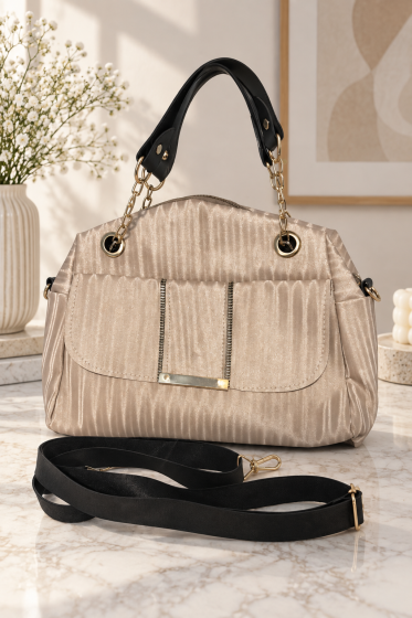 Chain-Detail Handbag - Mink